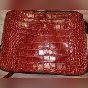 Patricia Nash Red leather Snakeskin Pattern Crossbody Bag